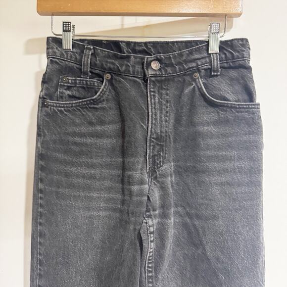 Vintage Levi’s 550 Jeans Orange Tab Black Denim Student Fit 28x30 80s/90s - Picture 2 of 7